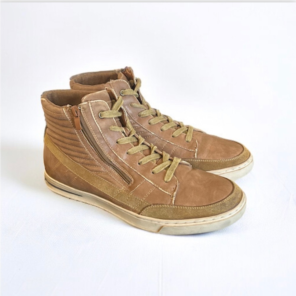Steve Madden Men’s Trackurm High Top Leather Brown Shoes Size 10.5